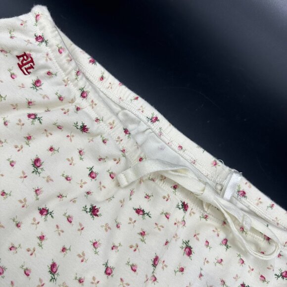 Vintage Pajama Set Pink Roses Lauren Ralph Lauren Y2K Shirt Pants XL Cottagecore - Picture 5 of 7